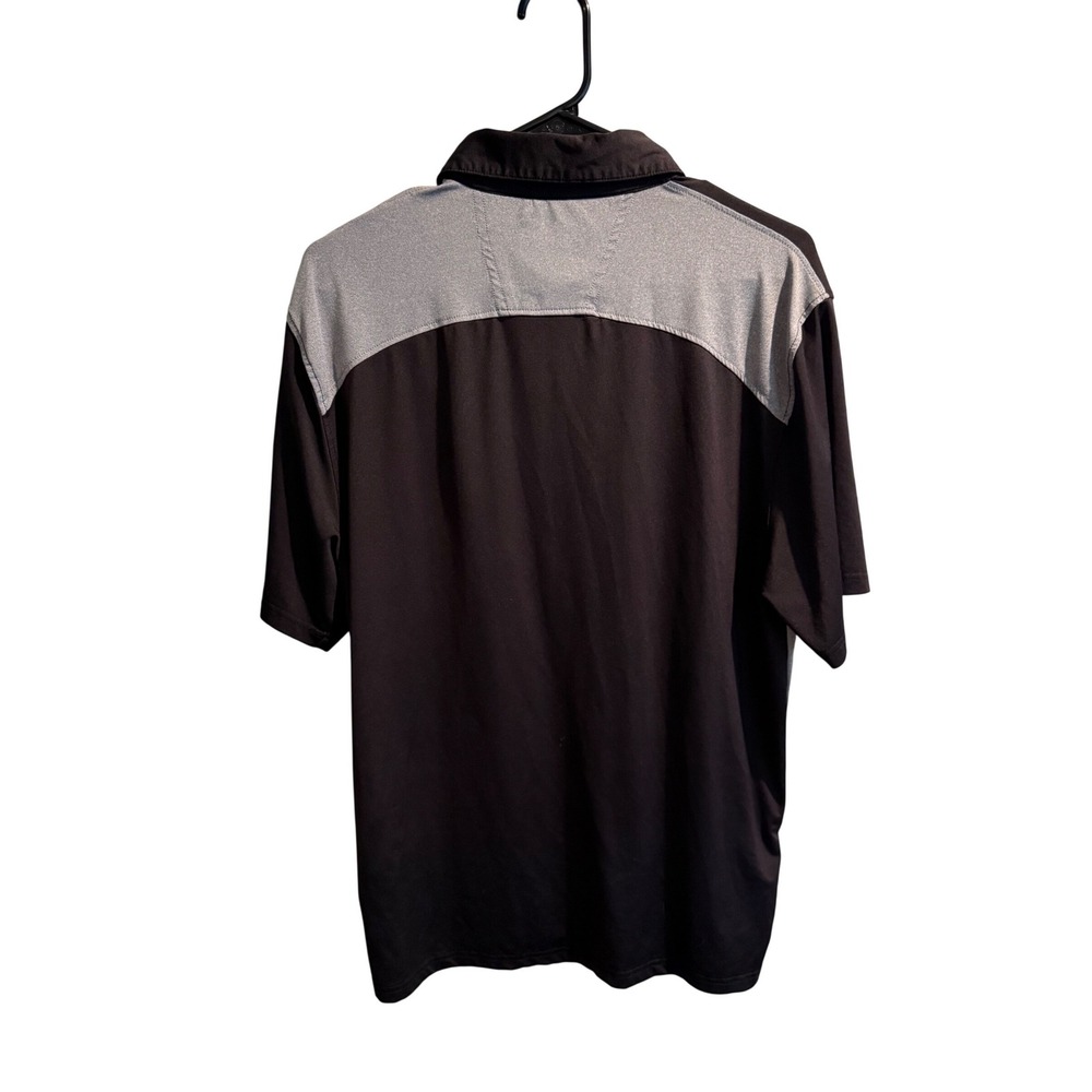 Saks Fifth Avenue Active Mens Polo Shirt Black Gray Athletic Short Sleeve M‎ - Picture 2 of 5